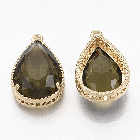 Faceted Glass Pendants X-GLAA-T010-016B-1