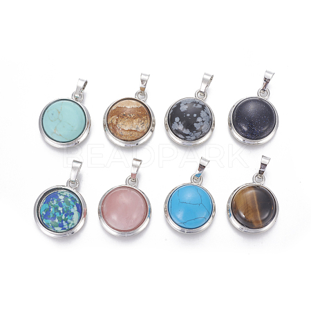 Natural & Synthetic Mixed Stone Pendants G-L512-B-1