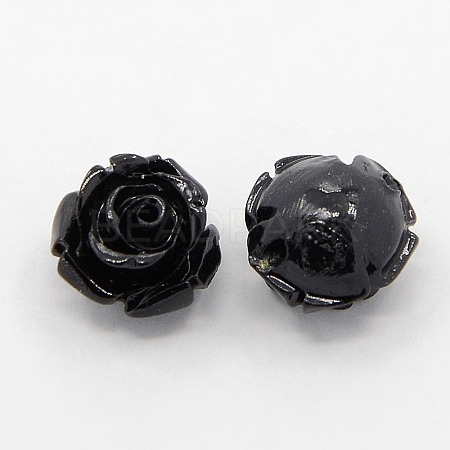 Synthetic Coral 3D Flower Rose Beads CORA-A006-15mm-047-1