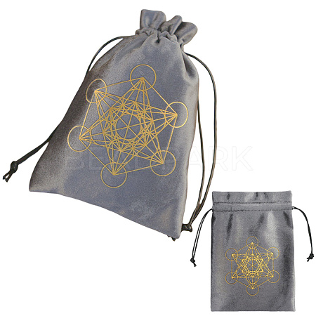 Rectangle Gold Stamping Velvet Tarot Storage Drawstring Bags for Divination ABAG-WH20001-25C-1