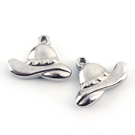 304 Stainless Steel Hat Charms X-STAS-Q192-30-1