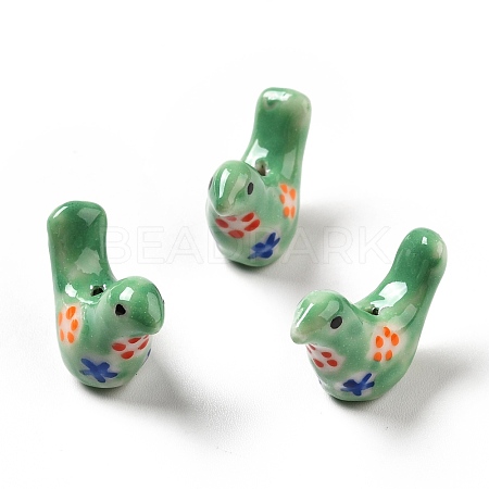 Handmade Printed Porcelain Beads PORC-F005-04A-1