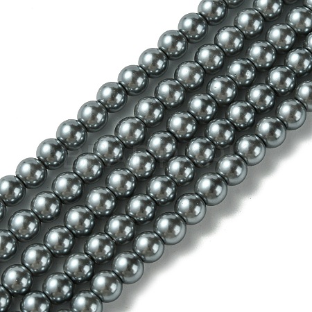 Eco-Friendly Dyed Glass Pearl Round Beads Strands HY-A008-6mm-RB077-1