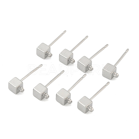 SHEGRACE Brass Cube Stud Earring Findings XGR0106P-121P-1