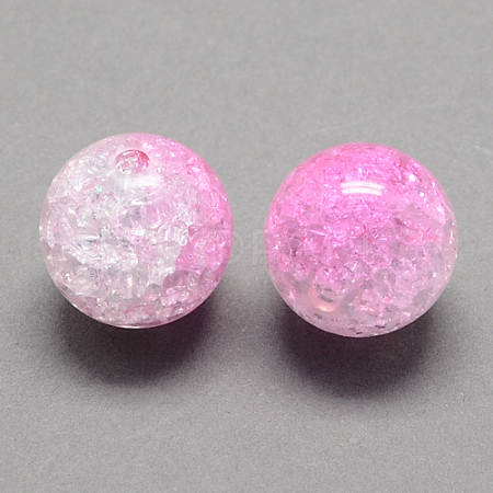 Two Tone Transparent Crackle Acrylic Beads CACR-R009-8mm-06-1