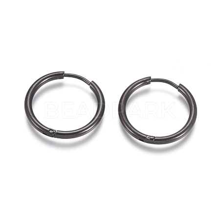 304 Stainless Steel Huggie Hoop Earrings EJEW-F111A-20mm-B-1