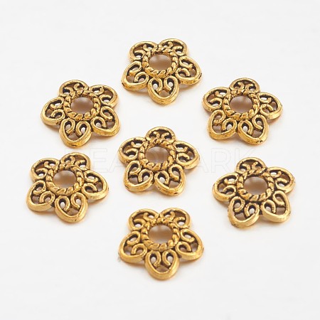 Tibetan Style Alloy Bead Caps X-GLF10597Y-NF-1