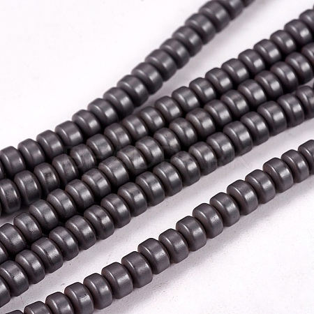 Matte Style Frosted Non-magnetic Synthetic Hematite Beads Strands X-G-M007-78-1