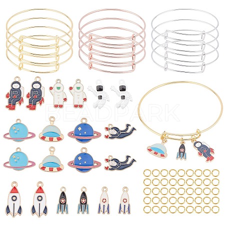 DIY Aviation Theme Bangle Making Kits DIY-SC0011-02-1