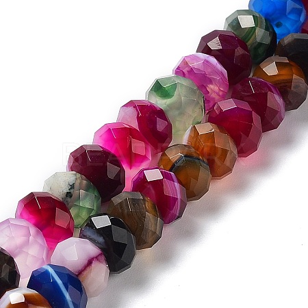 Natural Banded Agate/Striped Agate Beads Strands G-E605-A01-02A-1