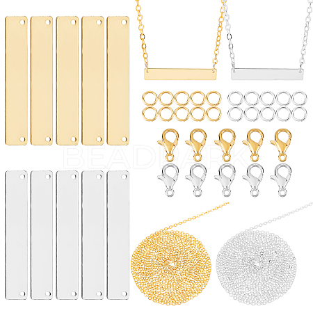 SUNNYCLUE 32Pieces DIY Blank Tags Pendant Necklaces Making Kits DIY-SC0015-45-1