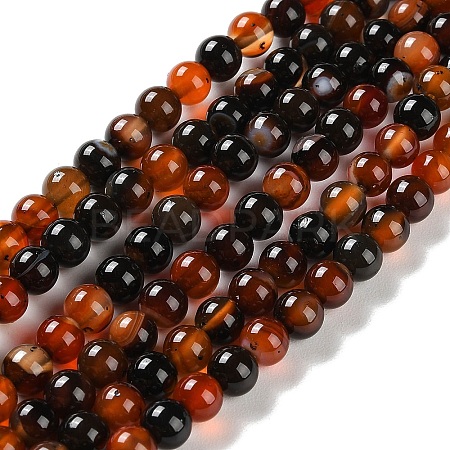 Natural Striped Agate/Banded Agate Beads Strands G-Z060-A01-A13-1