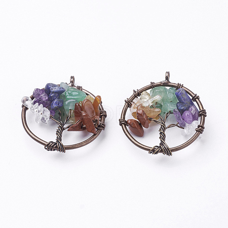 Natural/Synthetic Mixed Stone Pendants G-E419-17R-1