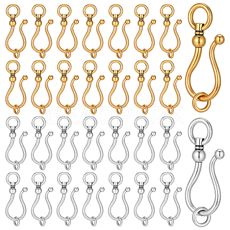 50Pcs 2 Colors Tibetan Style S-Hook Clasps FIND-PH0060-05-1