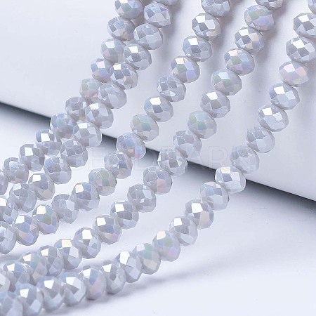 Electroplate Glass Beads Strands EGLA-A034-P6mm-B11-1