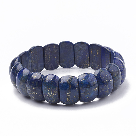 Natural Lapis Lazuli Beaded Stretch Bracelets BJEW-S137-06-1