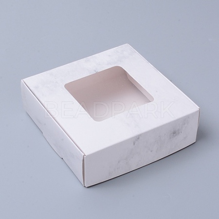 Paper with PVC Candy Boxes CON-WH0079-80B-02-1