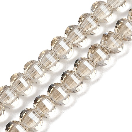 Electroplate Transparent Glass Beads Strands EGLA-B011-08A-PL03-1