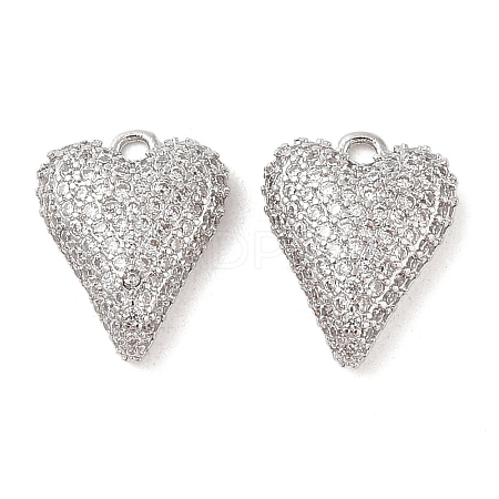 Brass Micro Pave Clear Cubic Zirconia Pendants KK-S388-01P-02-1