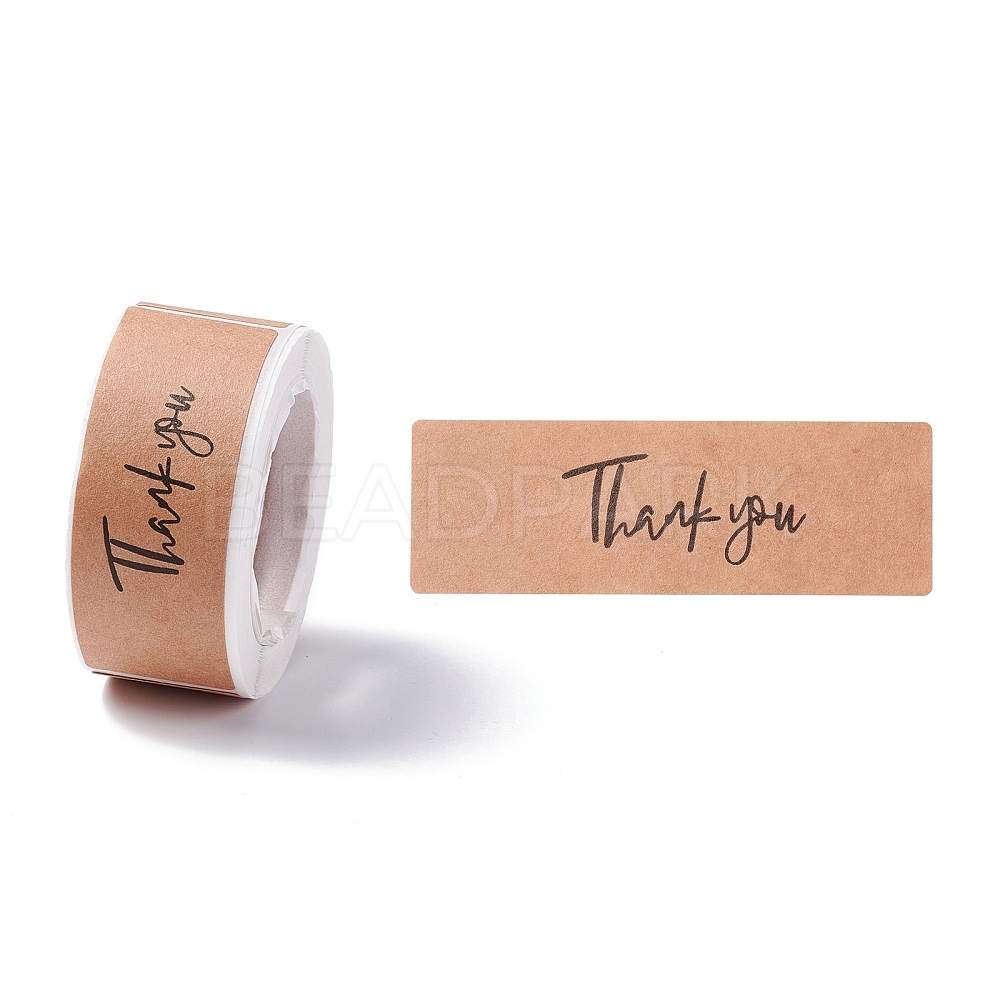 Rectangle Thank You Theme Paper Stickers - Beadpark.com