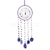 Natural Amethyst & Agate Window Hanging Pendant Decorations G-PW0007-090-2