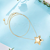 1Pc Star 304 Stainless Steel Pendant Round Snake Chain Necklaces NJEW-BBC0001-47G-7
