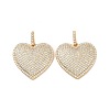 Heart Brass Micro Pave Cubic Zirconia Pendants KK-G435-04G-05-2