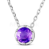TINYSAND Rhodium Plated 925 Sterling Silver Rhinestone Pendant Necklace TS-N395-CP-1