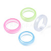 Glow in the Dark Luminous Plastic Transparent Plain Band Finger Ring for Women RJEW-T022-005-2