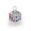 Brass Micro Pave Cubic Zirconia Charms ZIRC-L075-11A-P-2