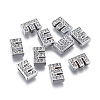 Alloy Initial Slide Charms with Grade A Rhinestones ALRI-R032-E-FF-1