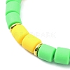 Polymer Clay Column Beaded Stretch Bracelets BJEW-JB09782-01-4