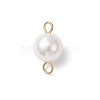 Shell Pearl Round Connector Charms PALLOY-JF04477-01-3