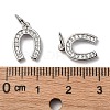 CZ Brass Micro Pave Cubic Zirconia Horse Shoe Charms ZIRC-L018-13P-3