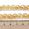 Electroplated Natural Agate Beads Strands G-B191-A07-8mm-08-5