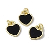 Natural Black Onyx(Dyed & Heated) Heart Charms G-G977-05G-03-1