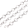 304 Stainless Steel Textured Ginkgo Leaf Link Chains CHS-Q009-07P-1