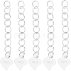 10Pcs 925 Sterling Silver Curb Chains Extender STER-BBC0006-12-1