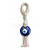 Flat Round with Evil Eye Resin Pendant Decorations LS-EVIL-PW0002-12D-03-1