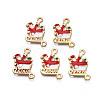 Rack Plating Alloy Enamel Pendants X-ENAM-N055-127-1