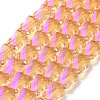Faceted Electroplated Transparent Glass Beads Strands GLAA-G092-A01-2
