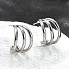 Non-Tarnish 304 Stainless Steel C-shape Stud Earrings EJEW-G298-13A-P-4