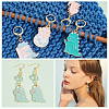 12Pcs 6 Style Dinosaur Alloy Enamel Pendant Locking Stitch Markers HJEW-AB00666-5