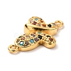 Brass Micro Pave Cubic Zirconia Links Connectors KK-G399-19A-3