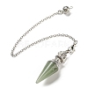 Natural Green Aventurine Pointed Dowsing Pendulums AJEW-P113-01P-05-2