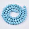 Opaque Spray Painted Glass Beads Strands DGLA-T001-005C-2