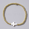 Beach Style Brass and Cross Shell beads Bracelet for Women Layered Wear NR0420-2-1