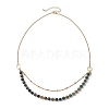 6mm Round Natural Indian Agate Beaded Lariat Necklaces NJEW-JN04964-4