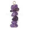 Gradient Color Natural Lavender Amethyst & Natural Blue Lace Agate Chip Beaded Pendants PALLOY-JF02795-03-3