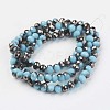 Electroplate Opaque Glass Beads Strands EGLA-A034-P6mm-P13-2